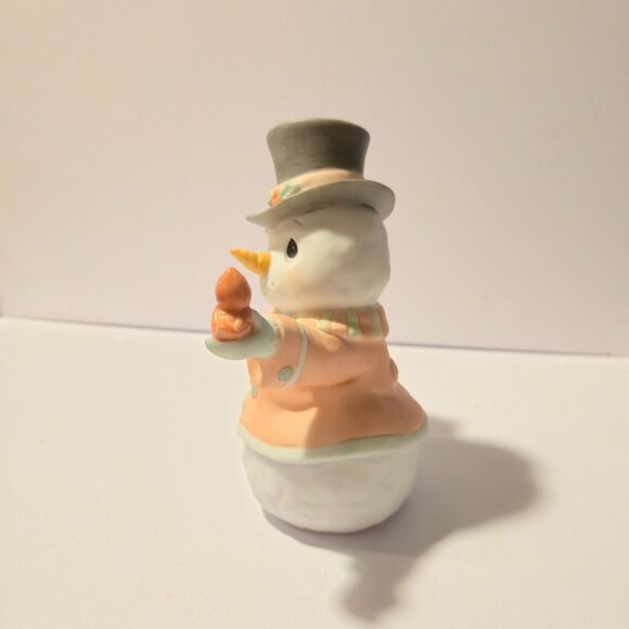 Precious Moments Home For The Holidays Snowman Porcelain Figurine Collectible - Picture 2 of 5